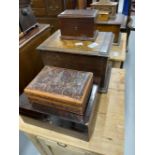 19th cent. Treen, oak, mahogany small boxes. (7)