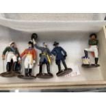 Militaria: 'Niena' miniature painted historical figures, Lord Nelson, Duke of Wellington, Ulysses