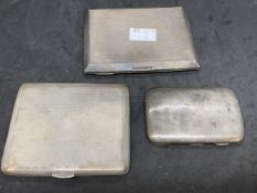Hallmarked Silver: Three silver cases. Approx. 10oz.