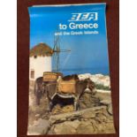 Travel: Colour agents posters B.E.A to Greece, and To Iceland Direct by Trident. 25 ins. x 40ins.