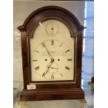 Clocks: Bracket clock signed Ellicott London, mahogany case, the restored dial 10¾ins x 7½ins, on