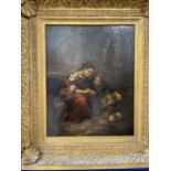 19th cent. Italian School: Oil on canvas, Fruit Sellers. 11ins. x 15ins.