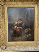 19th cent. Italian School: Oil on canvas, Fruit Sellers. 11ins. x 15ins.