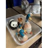 20th cent. Ceramics: Beswick Panda Cub Seated No. 1748, Duck Family, duck, drake and baby A/F. The