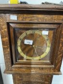 Clocks: 20th cent. Oak grandmother, treen face, brass chapter ring. 12ins. x 54ins. (7ins dial)