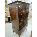 20th cent. George III style mahogany tallboy on club supports. 31ins.