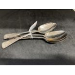 Hallmarked Silver: Set of five dessert spoons, London 1800-01, maker H.S. 4oz.