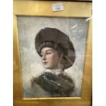 19th cent. Continental School. Pastel of a woman, signed Marita.