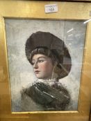 19th cent. Continental School. Pastel of a woman, signed Marita.