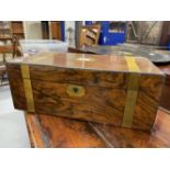 19th cent. Figured mahogany brass bound writing box. 18ins. x 9½ins.