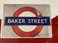 Transport: Rare original London Underground enamel roundel with BAKER STREET comprised of three