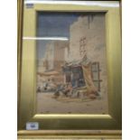 19th cent. Continental School: Watercolours of North African street scenes, indistinct signature