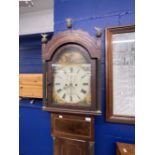 Clocks/Wiltshire: 19th cent. Mahogany 8 day longcase clock with painted arch dial, Thomas Eames of