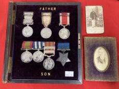 Medals: 19th cent. Father and son groups. R. G. Thomsett 44th Regiment and Surgeon R. G. Thomsett A.