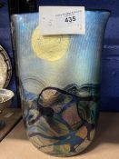 20th cent. Studio Glass: Isle of Wight iridescent moon and sun, unusual flattened elliptical form,