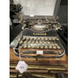 Typewriters: Early 20th cent. Corona No. 3 black Japanned.