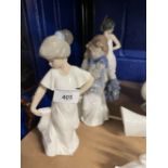 Nao: Three figures of Flamenco dancer and two girls. 9ins.