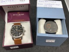 Watches: Skagen SKW6186 with box and papers, plus a boxed Accurist.