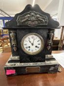 19th cent. Marble mantel clock with Neo Classical fittings, with inscription 'Presented to Richard