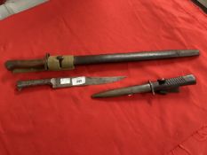 Militaria/Edged Weapons: British WWI era 1907 Wilkinson bayonet, Gottlieb trench knife, plus one