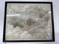 Maps: 19th cent. Map of Somersetshire by J & C Walker, with divisions and hundreds. 16½ins. x 13½