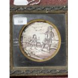 18th cent. British School: Watercolour, portrait miniature of a gentleman, unsigned, gilt frame