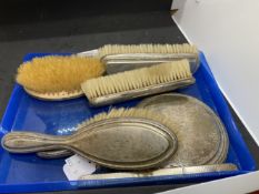 Norwegian Silver: Dressing table items 830 standard mirror, brushes, comb holder. 22oz. Inclusive.