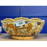 Art Deco: Charlotte Rhead for Crown Ducal floral decorated bowl. 10ins.