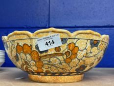 Art Deco: Charlotte Rhead for Crown Ducal floral decorated bowl. 10ins.