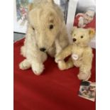 Toys: Deans Toys polar bear c1950s, 20ins. Plus a Steiff classic mohair bear, 8ins.