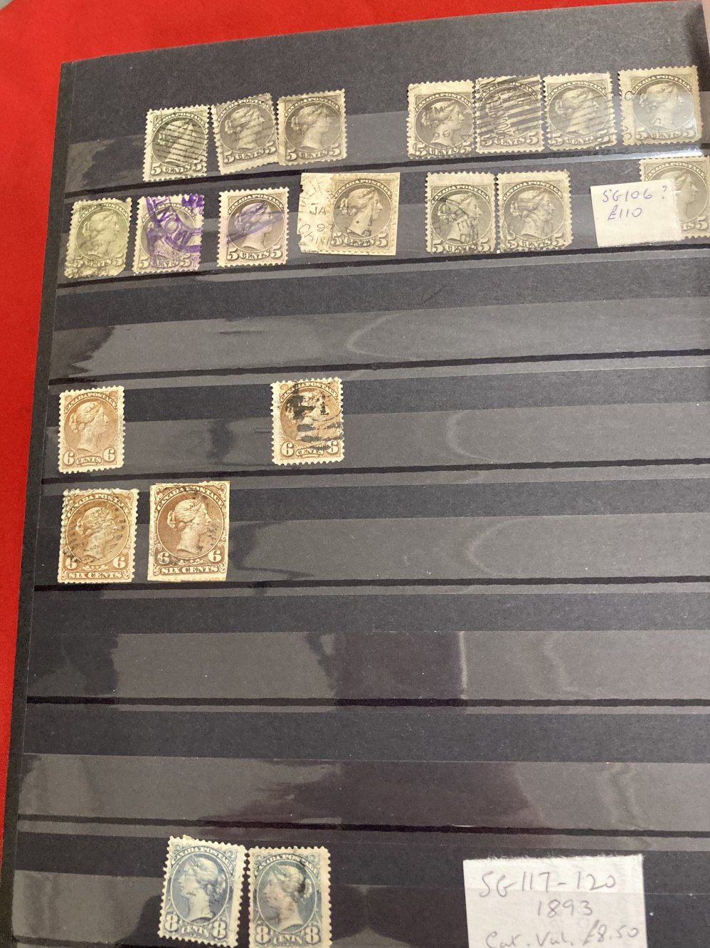Stamps: Canada and Colonies, one stockbook containing many stamps both used and unused, ranging from - Image 3 of 9