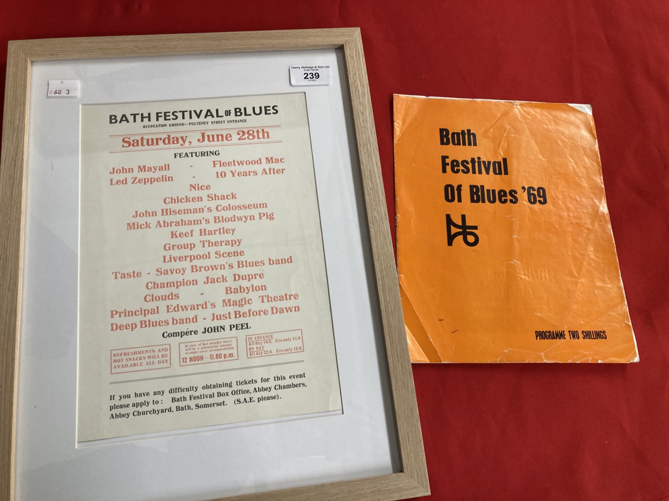 Music: 1969 Bath Festival of Blues flyer poster featuring Led Zeppelin and Fleetwood Mac, plus the