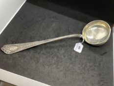 Norwegian Silver: Ladle marked D. Anderson 830 1900 with engraved date to handle 20-5-04. Approx.
