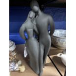 20th cent. Ceramics: Royal Doulton Black Parian "Lovers" figurine H.N. 2763.