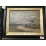 20th cent. English Cyril Chitty Impressionist Study, oil on panel, landscape with horse and cart,