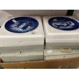 20th cent. Ceramics: Royal Copenhagen Christmas plates, 1970, 71, 72, 73, 74, 75, 76, 77, 78, 79,