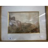 19th cent. English School. Watercolour of a mountain scene signed Philip Mitchell bottom left.