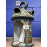 Ceramics: Gouda candle lamp c1919 date mark to base '1040 Kreta'.