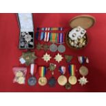 Militaria: Irish Guards, medals and insignia, WWII group awarded to K.J Whatling, war medal, defense