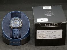 Watches: Citizen Blue Angel Eco-Drive, box, papers and purchase receipt.