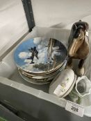 20th cent. Ceramics: Beswick Bay Horse, posy bowl, and a quantity of collectors plates, etc.