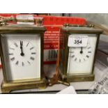 Clocks: Early 20th cent. Brass carriage clock, possibly French, white enamel face with Roman