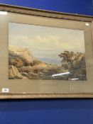 English School in the manner of W. Turner, watercolour Luccombe Chine, Isle of Wight, signed W.