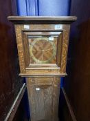 Clocks: 20th cent. Oak grandmother, treen face, brass chapter ring. 12ins. x 54ins. (7ins dial)