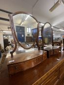 19th cent. Mahogany dressing table mirrors, each measuring 17ins. (2)