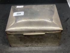 English Hallmarked Silver: WWI Royal Flying Corps gentleman's box, inscribed 'Presented to Major C.
