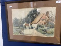 Early 20th cent. English School: Watercolours on paper, country cottages, signed MacDonald, dated