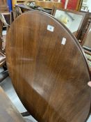 19th cent. Mahogany tripod table with restored round top. 31ins. x 28ins.