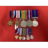 Militaria: Medals, WWII group 1939-45 Star, France and Germany Star, war medal, defence medal, and