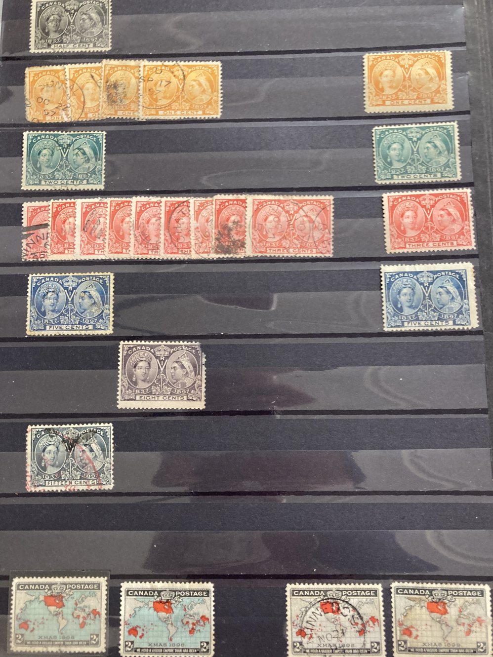 Stamps: Canada and Colonies, one stockbook containing many stamps both used and unused, ranging from - Image 6 of 9